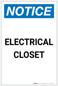Notice: Electrical Closet Portrait - Label
