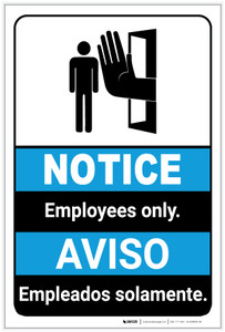 Notice: Employees Only Bilingual Spanish ANSI Portrait - Label