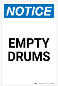 Notice: Empty Drums Portrait - Label Notice: Empty Drums Portrait - Label
