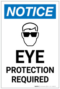 Notice: Eye Protection Required with Icon Portrait - Label