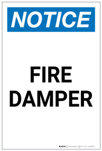 Notice: Fire Damper Portrait - Label