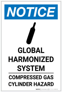 Notice: Global Harmonized System Compressed Gas Cylinder Hazard Portrait - Label