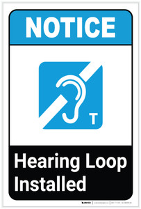 Notice: Hearing Loop Installed ANSI with Icon Portrait - Label