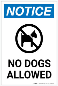 Notice: No Dogs Allowed with Icon Portrait - Label