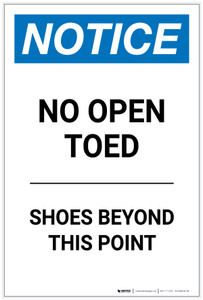 Notice: No Open Toed Shoes Beyond This Point Portrait - Label