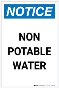 Notice: Non Potable Water Portrait - Label