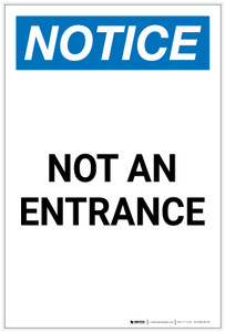 Notice: Not an Entrance Portrait - Label