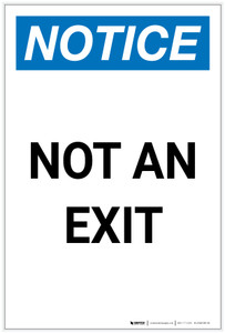 Notice: Not an Exit Portrait - Label
