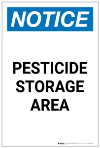 Notice: Pesticide Storage Area Portrait - Label