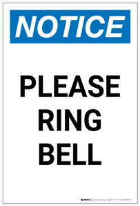 Notice: Please Ring Bell Portrait - Label