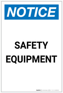Notice: Safety Equipment Portrait - Label