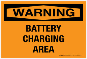 Warning: Battery Charging Area - Label