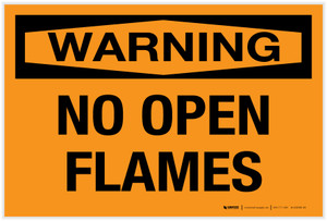 Warning: No Open Flames - Label