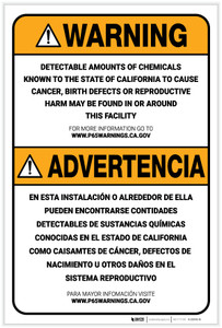 Warning: Prop 65 Facility Bilingual (Spanish) - Label Warning: Prop 65 Facility Bilingual (Spanish) - Label