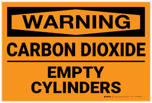 Warning: Carbon Dioxide Empty Cylinders - Label