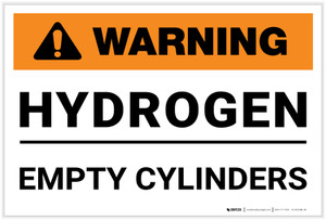 Warning: Hydrogen Empty Cylinders - Label