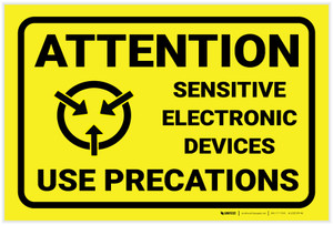 Warning: Sensitive Electronic Devices - Use Precautions - Label