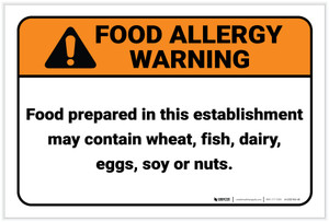 Warning: Food May Contain Wheat Fish Dairy Eggs - Label
