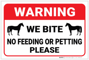 Warning: No Feeding Or Petting Horse - Label
