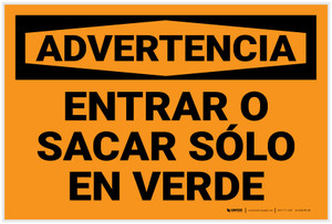 Warning: Back In Pull Out On Green Only Spanish - Label
