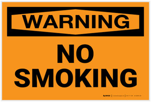 Warning: No Smoking - Label