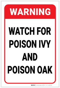 Warning: Watch For Poison Ivy And Poison Oak - Label