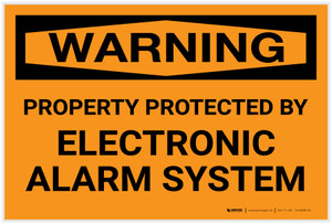 Warning: Property Protected By Electronic Alarm System Landscape¬¨‚Ä† - Label