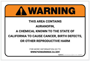 Warning: Prop 65 Auranofin - Label