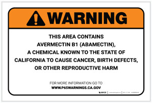 Warning: Prop 65 Avermectin B1 (Abamectin) - Label