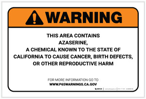 Warning: Prop 65 Azaserine - Label