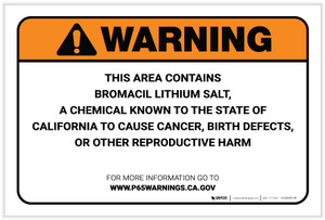 Warning: Prop 65 Bromacil Lithium Salt - Label