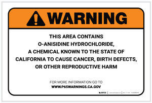 Warning: Prop 65 O-Anisidine hydrochloride - Label