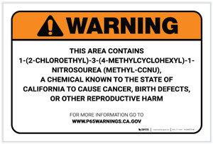 Warning: Prop 65 1-(2-Chloroethyl)-3-(4-methylcyclohexyl)-1-nitrosourea (Methyl-CCNU) - Label
