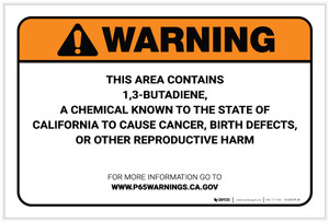 Warning: Prop 65 1,3-Butadiene - Label