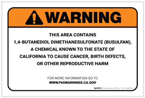 Warning: Prop 65 1,4-Butanediol Dimethanesulfonate (Busulfan) - Label