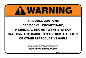 Warning: Prop 65 Bromodichloromethane - Label