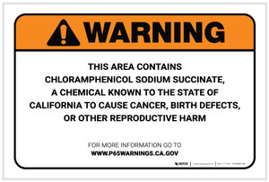 Warning: Prop 65 Chloramphenicol sodium succinate - Label