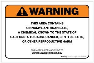Warning: Prop 65 Cinnamyl anthranilate - Label