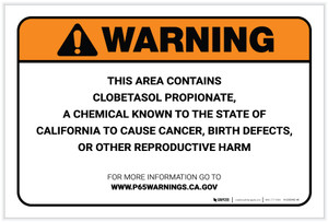 Warning: Prop 65 Clobetasol Propionate - Label