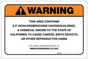 Warning: Prop 65 3,3 Dichlorobenzidine Dihydrochloride - Label