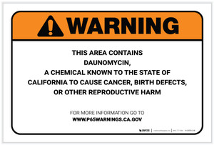 Warning: Prop 65 Daunomycin - Label