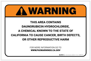 Warning: Prop 65 Daunorubicin Hydrochloride - Label