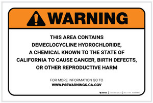 Warning: Prop 65 Demeclocycline Hydrochloride - Label