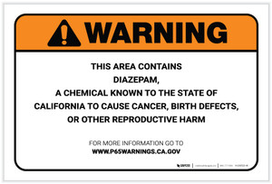 Warning: Prop 65 Diazepam - Label