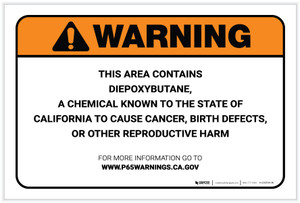 Warning: Prop 65 Diepoxybutane - Label