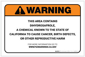 Warning: Prop 65 Dihydrosafrole - Label