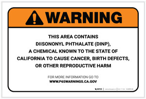 Warning: Prop 65 Diisononyl Phthalate (DINP) - Label