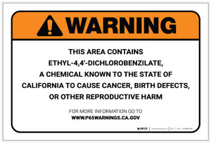 Warning: Prop 65 Ethyl 4,4'-Dichlorobenzilate - Label