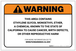 Warning: Prop 65 Ethylene Glycol Monoethyl Ether - Label