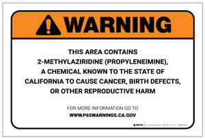 Warning: Prop 65 2 Methylaziridine (Propyleneimine) - Label